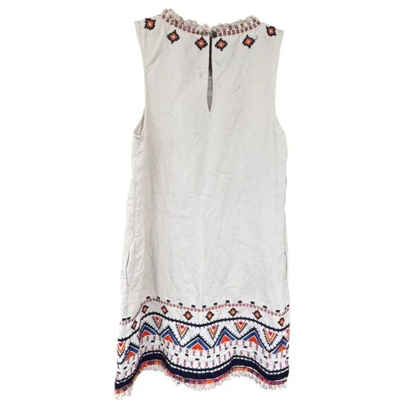 Anthropologie Akemi + Kin Geometric Embroidered Sleeveless Dress Size 4 - Picture 3 of 13